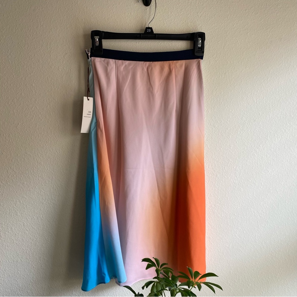 Crosby Nosara Sunset Orange Blue Slip Skirt XS NWT New
